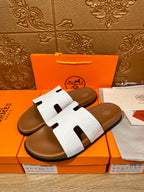 HM IZMIR SLIPPER WHITE CALFSKIN