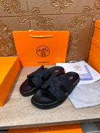 HM IZMIR SLIPPER BLACK CALFSKIN