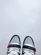 LV Trainer Sneaker Velcro Strap Black Pink Cowhide