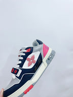 LV Trainer Sneaker Velcro Strap Black Pink Cowhide