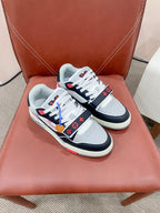 LV Trainer Sneaker Velcro Strap Black Pink Cowhide