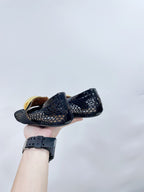 ALAIA MARY JANE SHOES IN BLACK MESH WITH GOLD HARDWARE