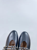 ALAIA MARY JANE SHOES IN BLACK LAMBSKIN WITH GOLD HARDWARE