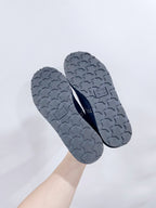Miu-Church's Loafers Black With White Border Nubuck Leather