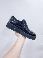 Miu-Church's Loafers Black Glossy Nubuck Leather