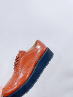Miu-Church's Lace-Ups Cocoa Brown Glossy Nubuck Leather