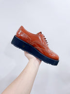 Miu-Church's Lace-Ups Cocoa Brown Glossy Nubuck Leather