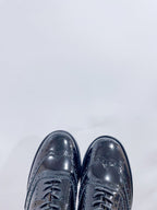 Miu-Church's Lace-Ups Black Glossy Nubuck Leather