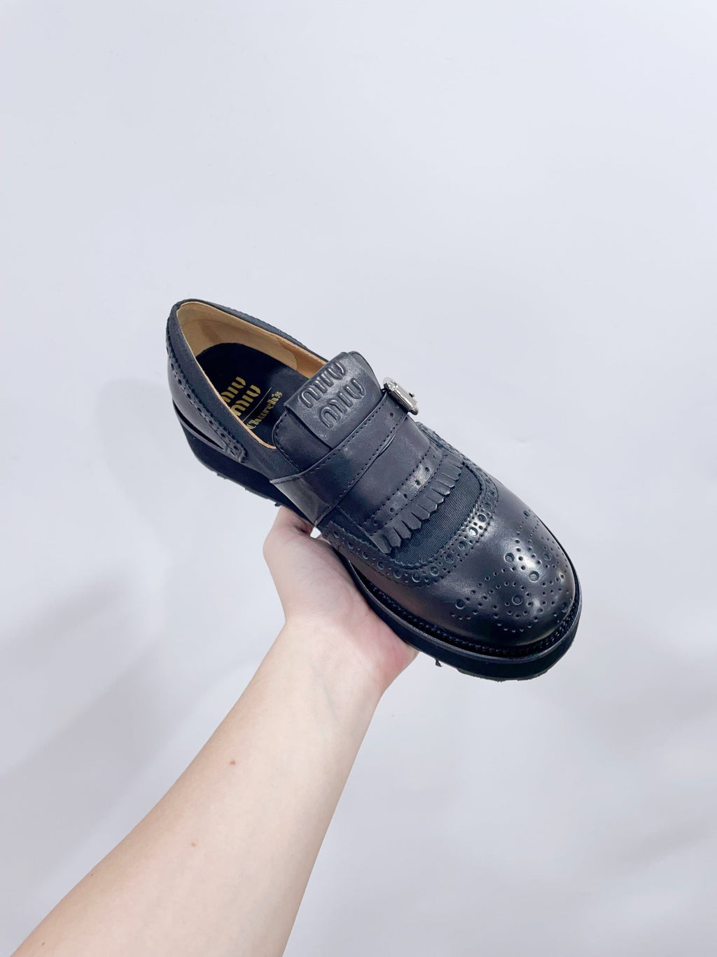 Miu-Church's Loafers Black Nubuck Leather