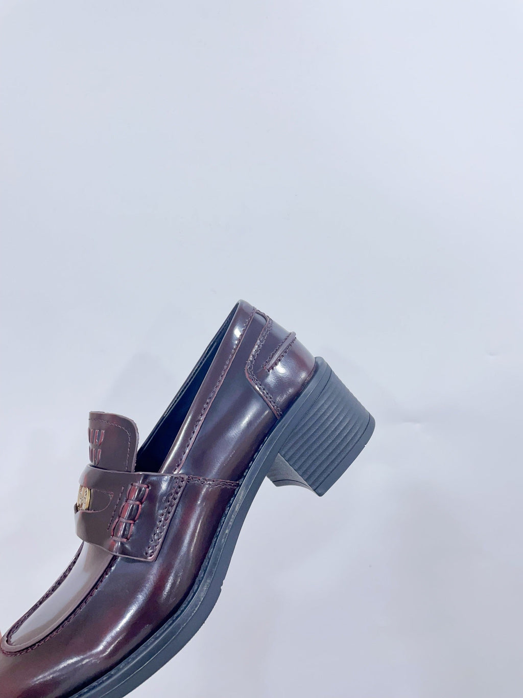 Miu Loafers Crimson Cowhide