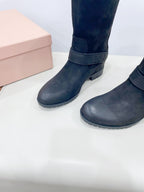 Miu Short Boots Black Calfskin