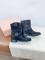 Miu Boots Black Calfskin