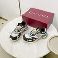 GG 2.0 Low Top Sneakers Black White Mesh Leather 675579