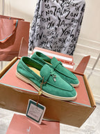 LP Summer Charms Walk Loafers Light Teal Green Suede 565855
