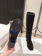 Celine Garance Triomphe High Boot 60mm Black Suede