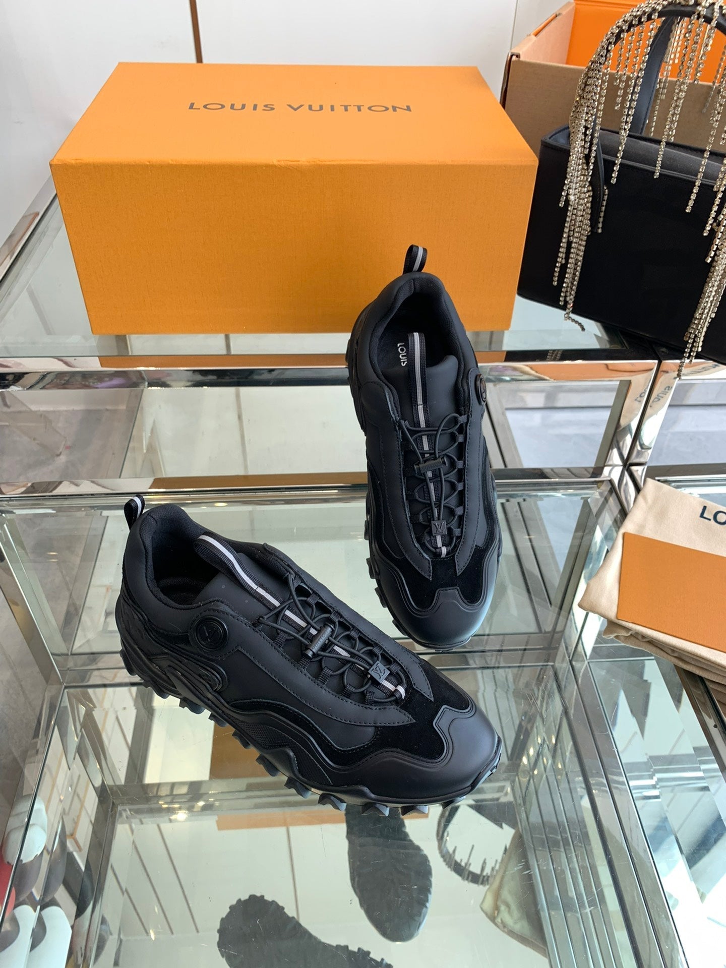 LV Rush Sneaker 40mm Black Cowhide