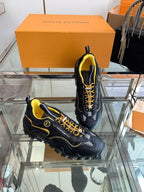 LV Rush Sneaker 40mm Black Yellow Cowhide