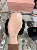 Miu Slippers Black Super Soft Wool