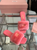 Miu Slippers Pink Super Soft Wool