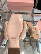 Miu Slippers Light Brown Super Soft Wool