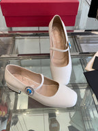 VT 25 Mary Jane Flats White Cowhide 292363