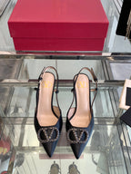 VT 25 High Heels Slingbacks Balck Cowhide 292335