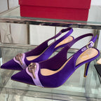 VT 25 High Heels Slingbacks Purple Cowhide 292356