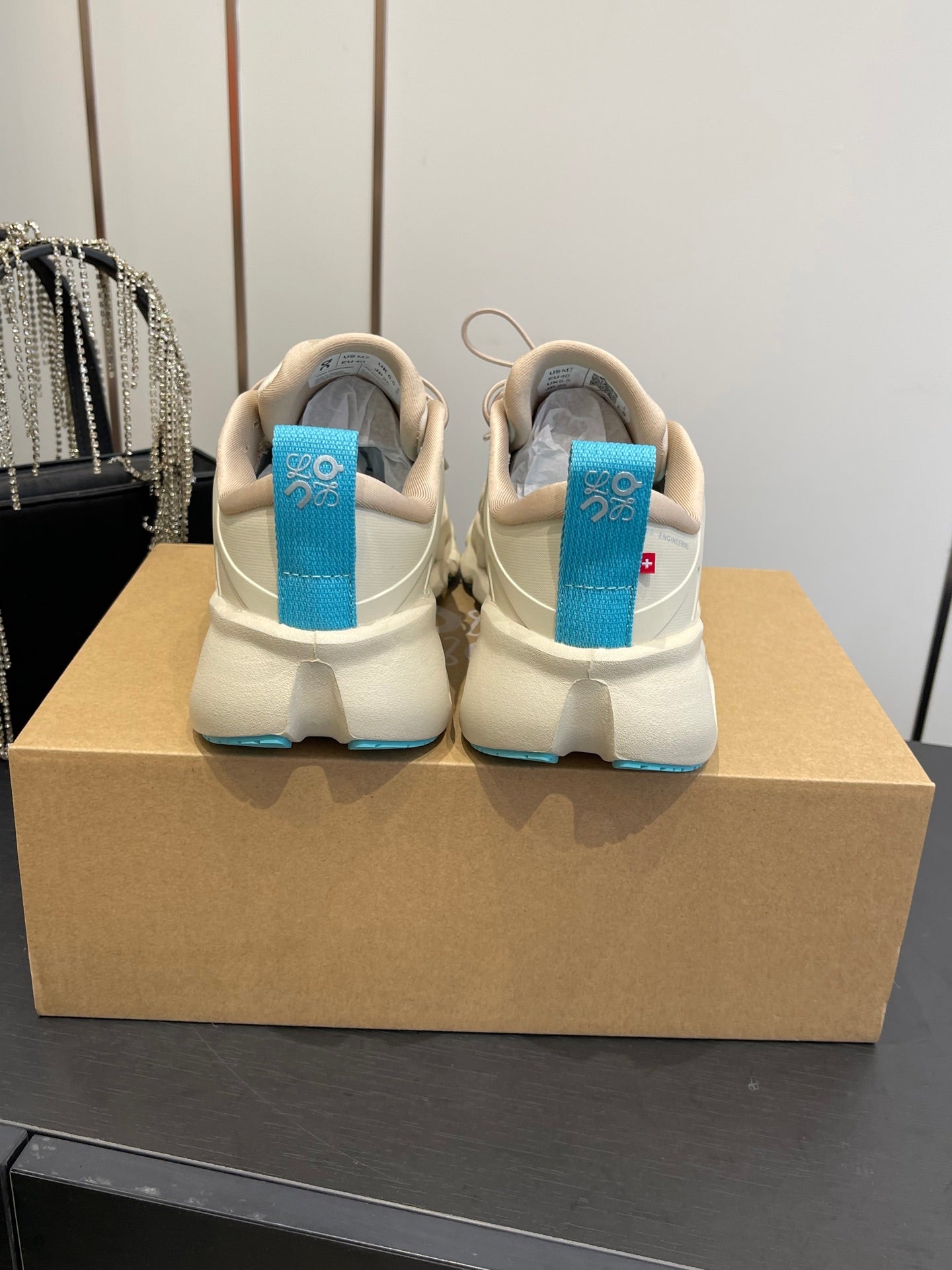 Loewe x On Cloudsolo Sneakers Cream and Light Blue Polyester and Mesh 533481