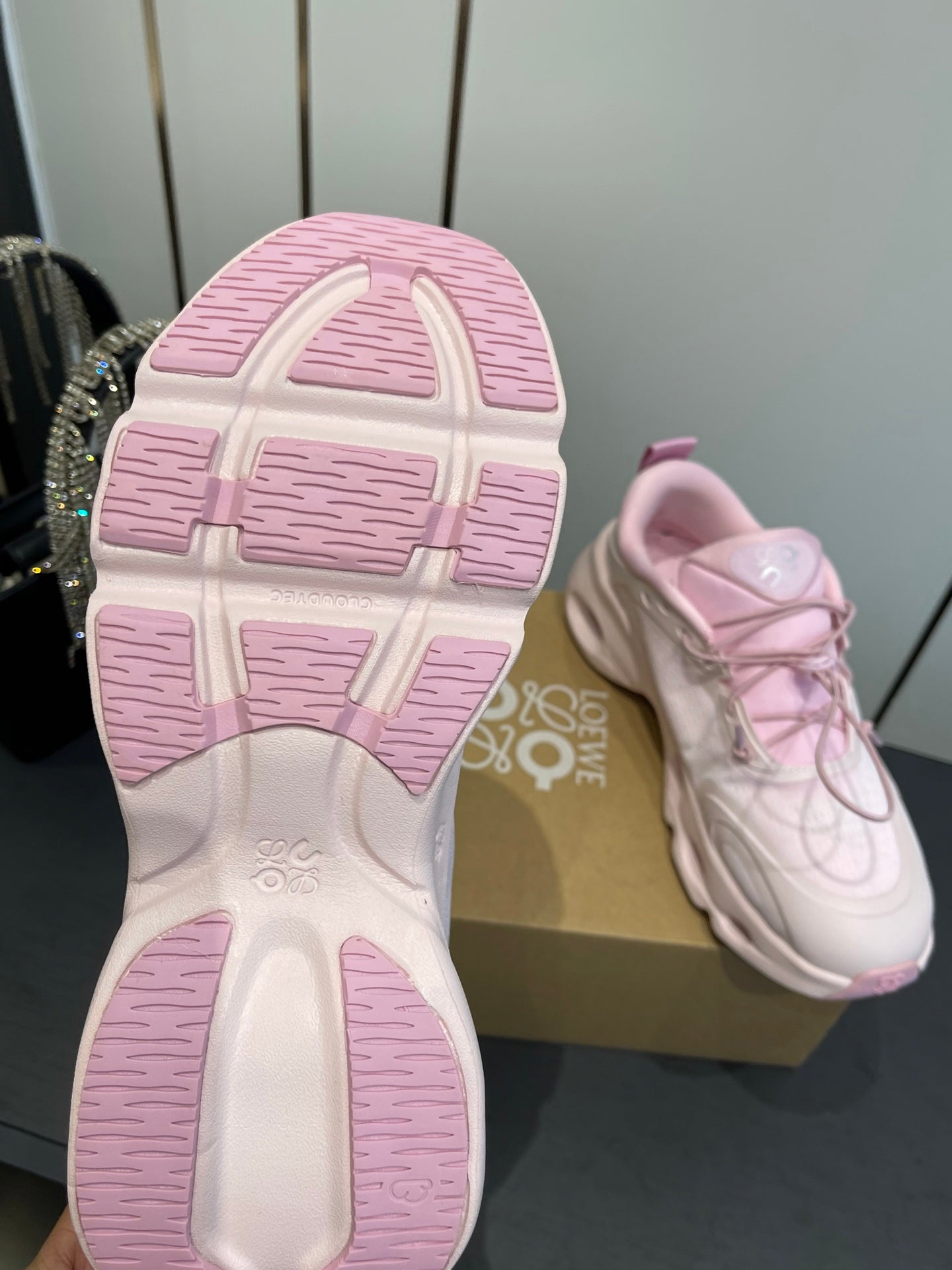 Loewe x On Cloudsolo Sneakers Pink Polyester and Mesh 533486