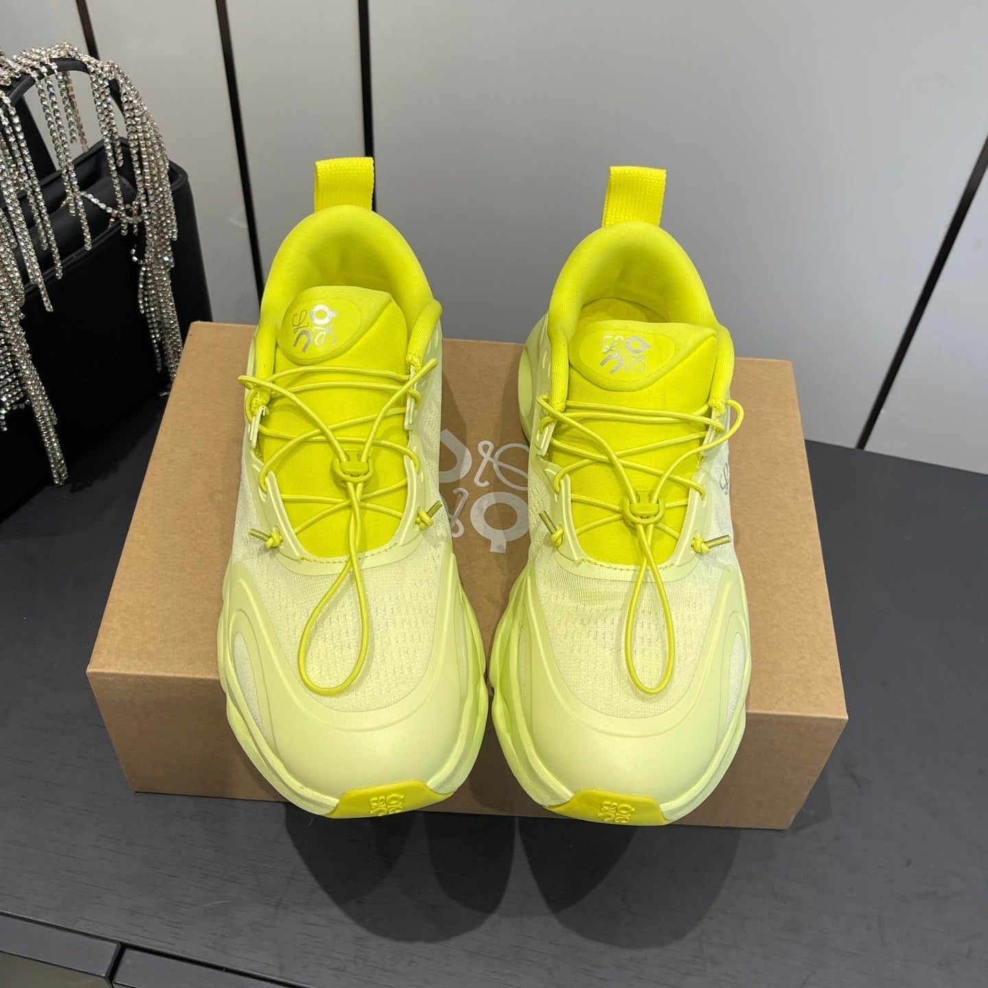 Loewe x On Cloudsolo Sneakers Lime Yellow Polyester and Mesh 533490