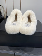 CC Double C Furry Slippers White Fur 554699