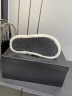CC Double C Furry Slippers White Fur 554699