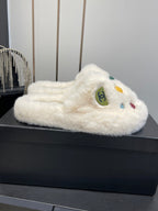 CC Double C Furry Slippers White Fur 554699