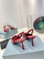 Pra Slingback Pumps 75 Red Patent Leather