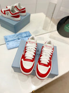 PRA DOWNTOWN NAPPA SNEAKERS WHITE AND RED CALFSKIN