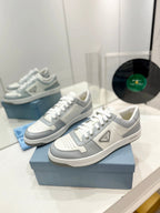 PRA DOWNTOWN NAPPA SNEAKERS WHITE AND GRAY CALFSKIN
