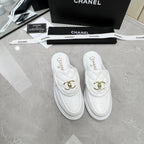 CC Mule White Quilted Calfskin