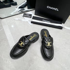 CC Mule Black Quilted Calfskin