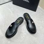 CC 25C Mule Black Calfskin