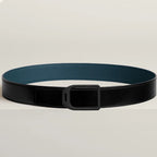 HM Jockey Buckle Belt 38mm Prussian blue Black Leather 187521