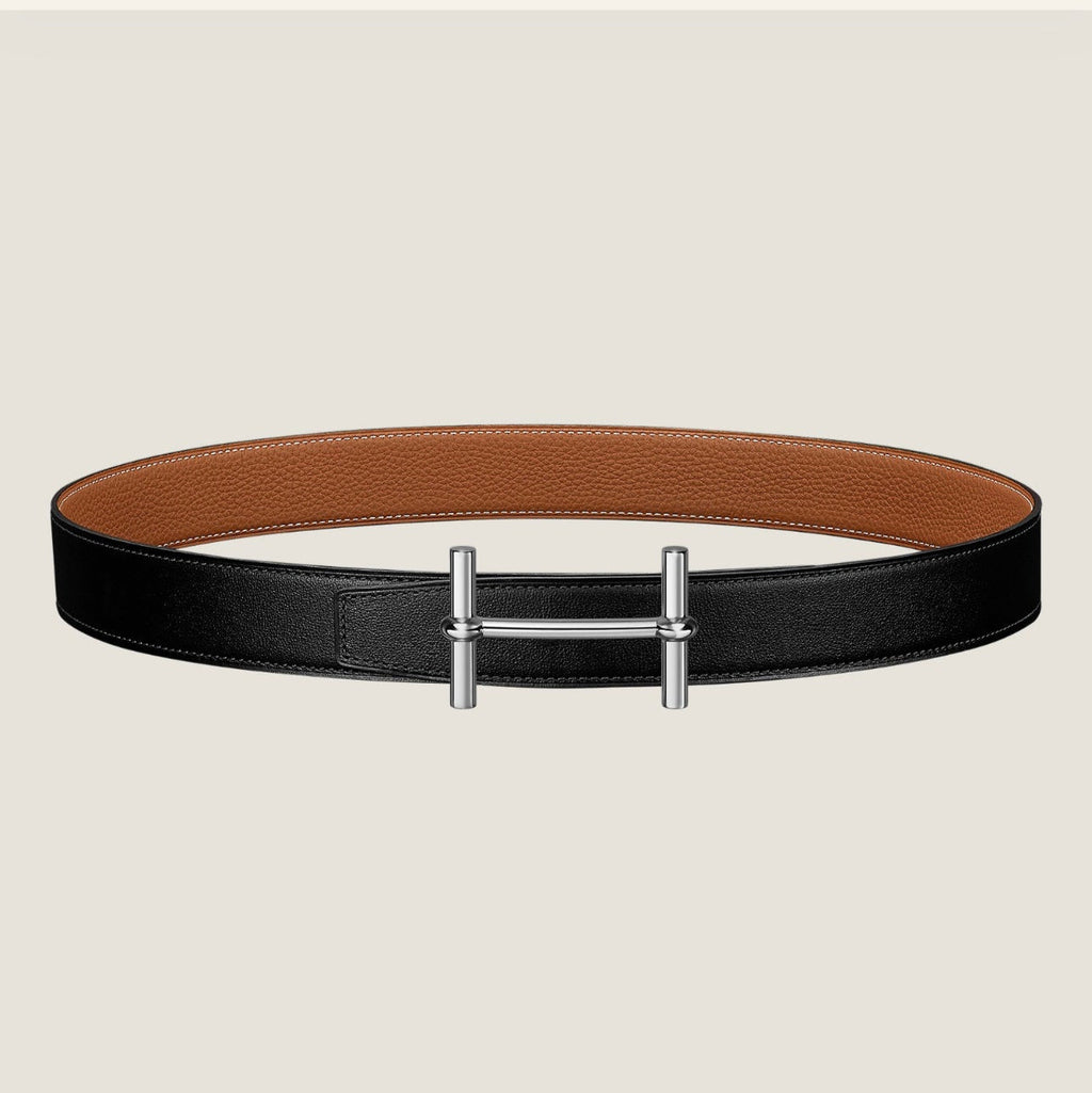 HM H d'Ancre Buckle Belt 32mm Brown Leather 187771