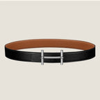 HM H d'Ancre Buckle Belt 32mm Brown Leather 187771