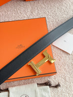 HM Gold Constance Touareg 38mm Belt Black Leather 188432