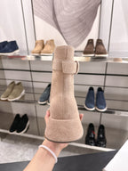 The Row SS2025 Boots With Strap Brown Suede 543369