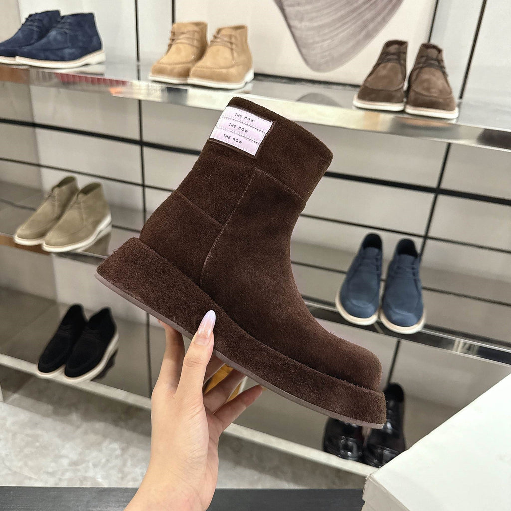The Row SS2025. Boots  Dark Brown Suede 543373