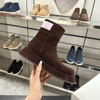 The Row SS2025. Boots  Dark Brown Suede 543373