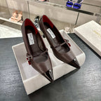 Jimmy Choo Aren Pump 65 Burgundy Cowhide 597664