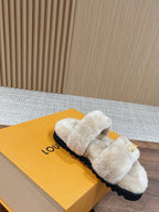 LV Sunset Flat Comfort Mule Light Brown Wool