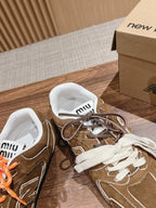 Miu Balance 530 SL Sneakers Dark Brown Suede