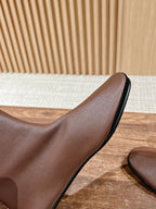 The Row Mid Sock Boots Brown Sheepskin 427972